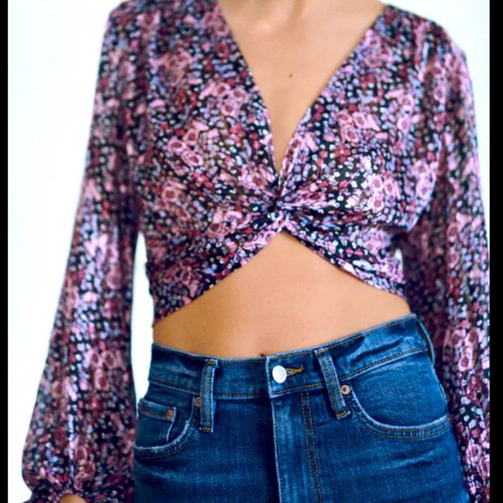 Zara floral & metallic top and skirt set!
